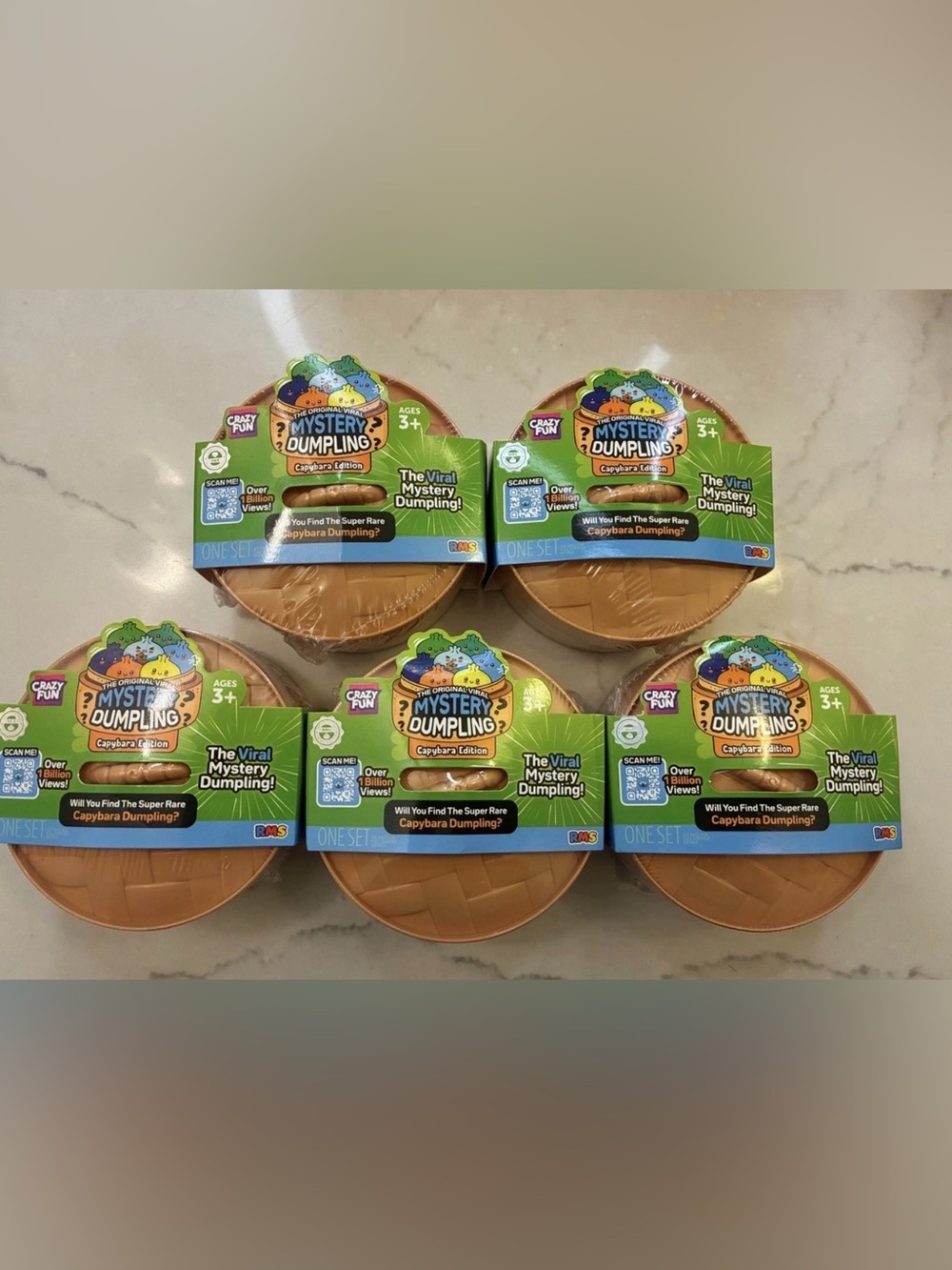 Lot Of 5 New Original Viral Mystery Dumpling Capybara Edition Blind Toy sealed